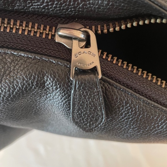 Coach Campus XL Large Pebbled Leather Turnlock Backpack Black